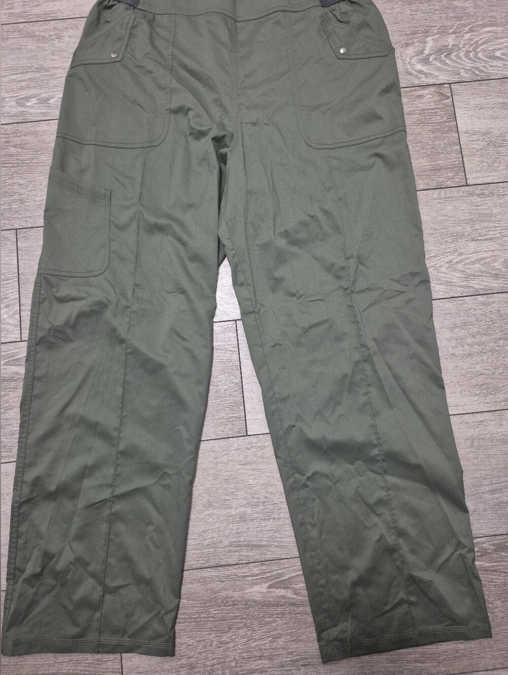 Genuine Dickies Women's Army Green Wide Leg Pull-on Premium Scrub Pants.